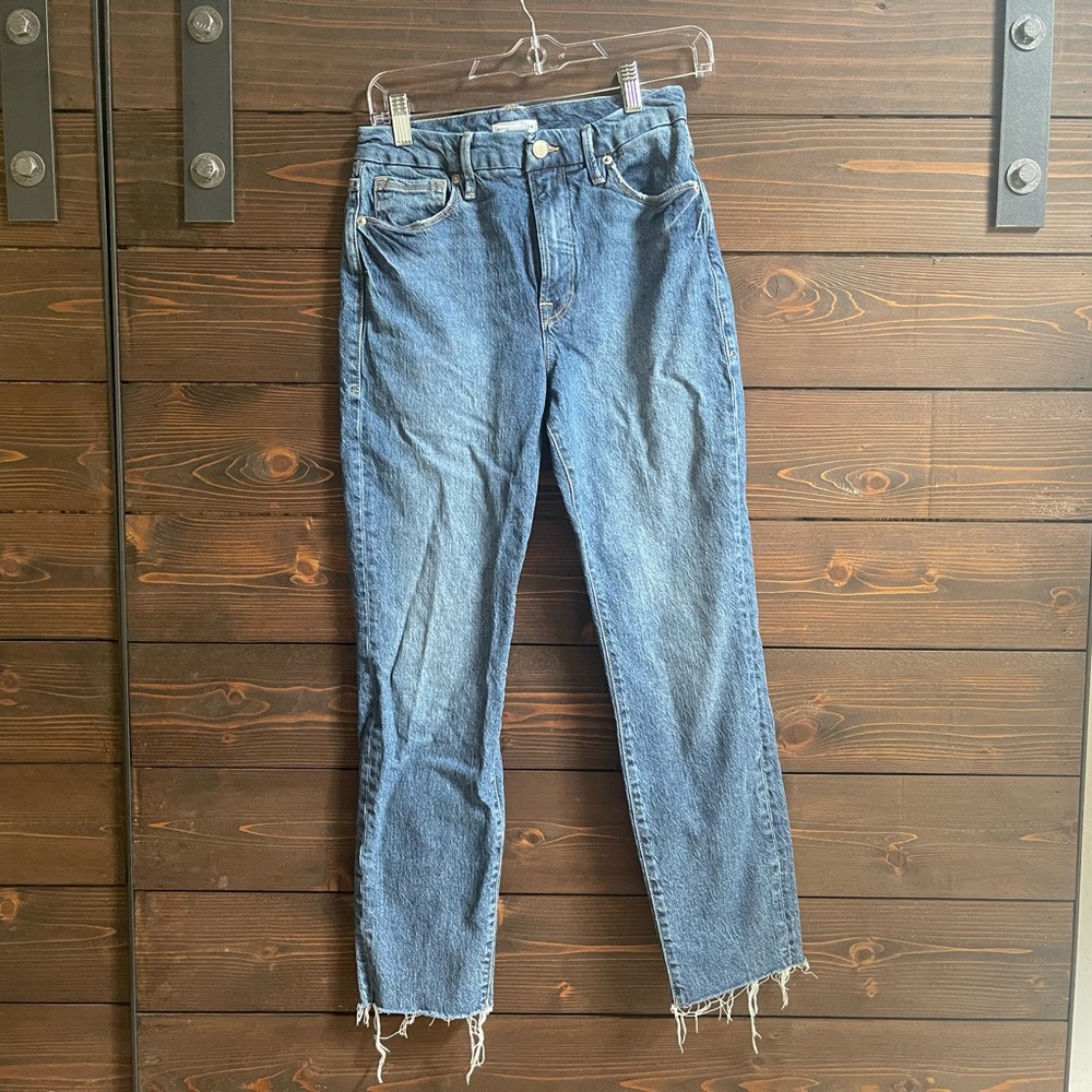 Good American Classic Crop Straight Slim Jeans 6/28